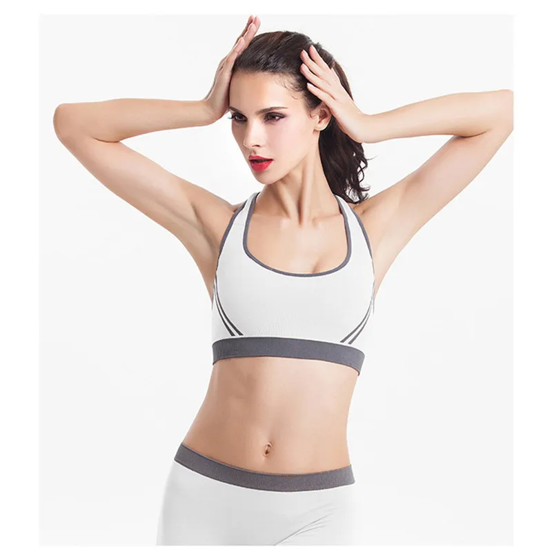 

Candy colors large size no steel ring cross beauty back sports bra yoga fitness seamless adjustment gather bra underwear women