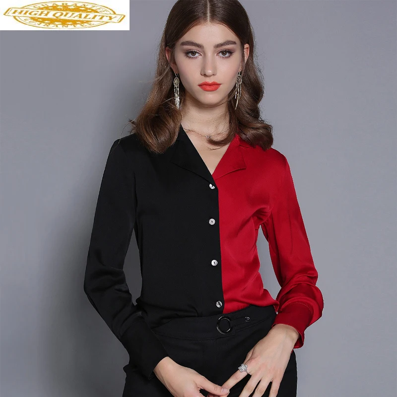 Женская блузка Весна Осень шелковая 2020 белая рубашка женские топы и блузки