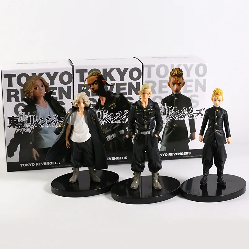 

Tokyo Revengers Manjiro Sano Takemichi Hanagaki Ken Ryuguji PVC Figure Collection Model Doll Christmas Gift Toys