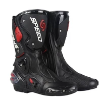pro biker speed mid calf protective gear motorcycle boots moto shoes motorcycle riding racing motocross boots black red white
