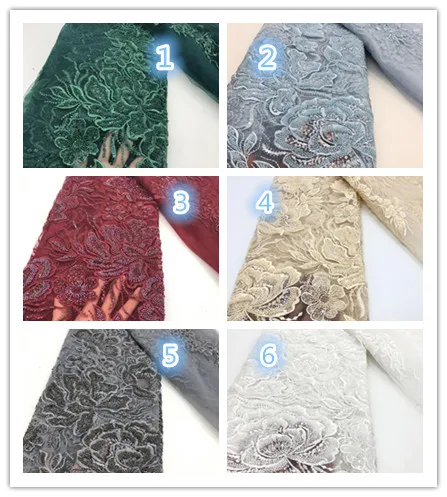 

Good Looking Material Embroidered Tulle French Mesh Lace Fabric With Tiny Beads FlowersH-7.2140207 for Wedding Dress