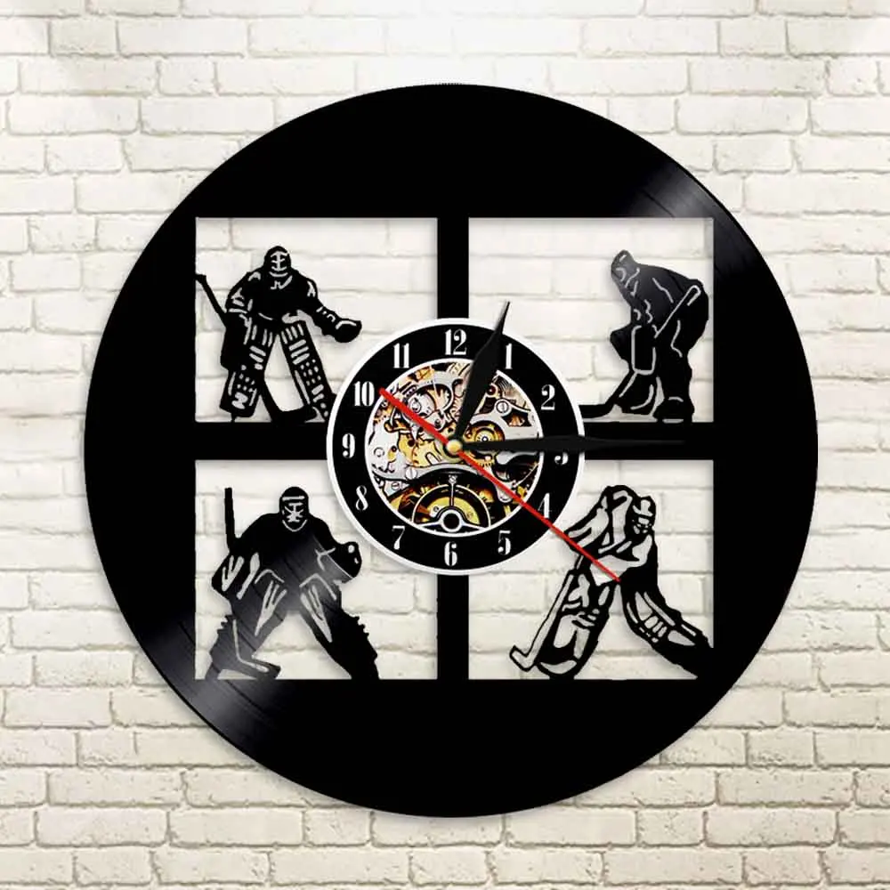 Настенные часы с фотографиями виниловые приборы в стиле унисекс для хоккея