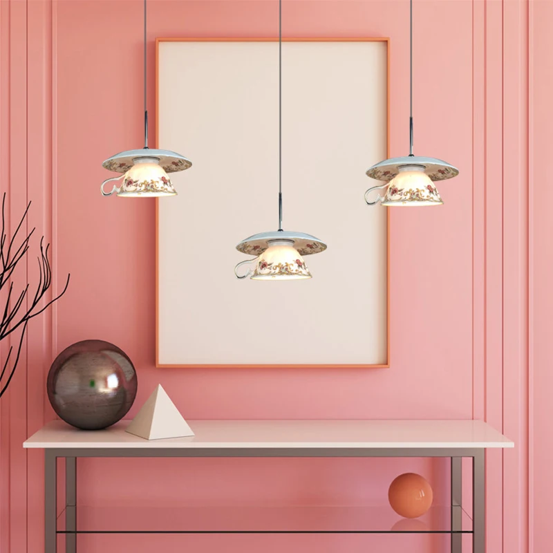 Подвесной светильник в скандинавском стиле с цветочной чашкой Европейский