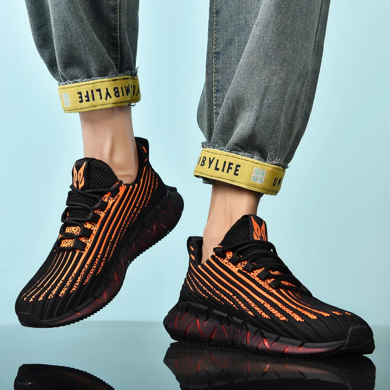 

Spring Running Shoes For Men Green Orange Youth Gym Sneakers Plus Size Athletic Men Shoes Breathable Walking Shoe For Men