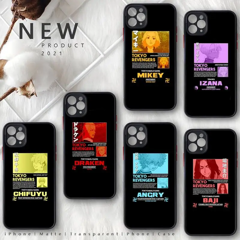 

Mieky Tokyo Avengers Revengers anime Phone Case matte transparent For iphone 7 8 11 12 plus mini x xs xr pro max cover