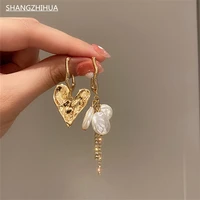 european and american trend exaggerated wind gold love earring pendant luxury pearl zircon earrings for women jewelry accessorie