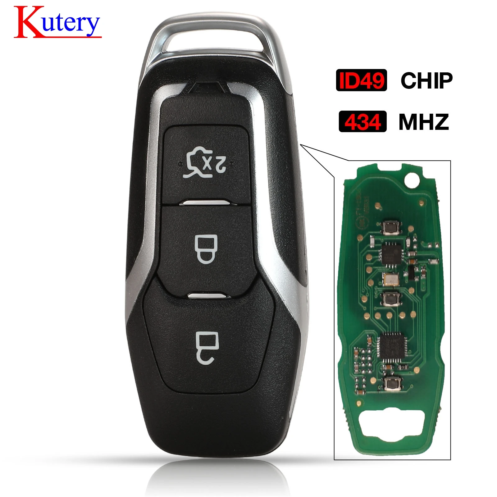 Смарт карта Kutery дистанционный Автомобильный ключ 3 кнопки 433 МГц HITAG PRO чип для Ford