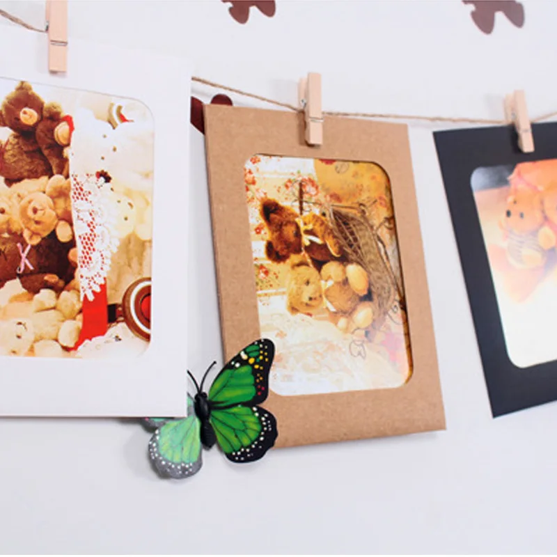 10 шт. DIY фоторамка деревянный зажим бумажный держатель для фотографий настенное