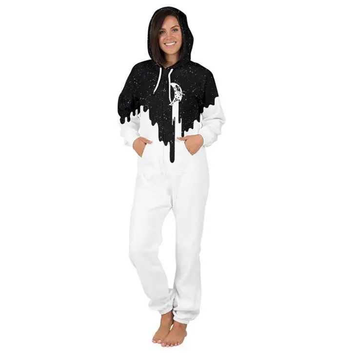Пижама с капюшоном и 3D принтом для взрослых комбинезон унисекс мужской мужские