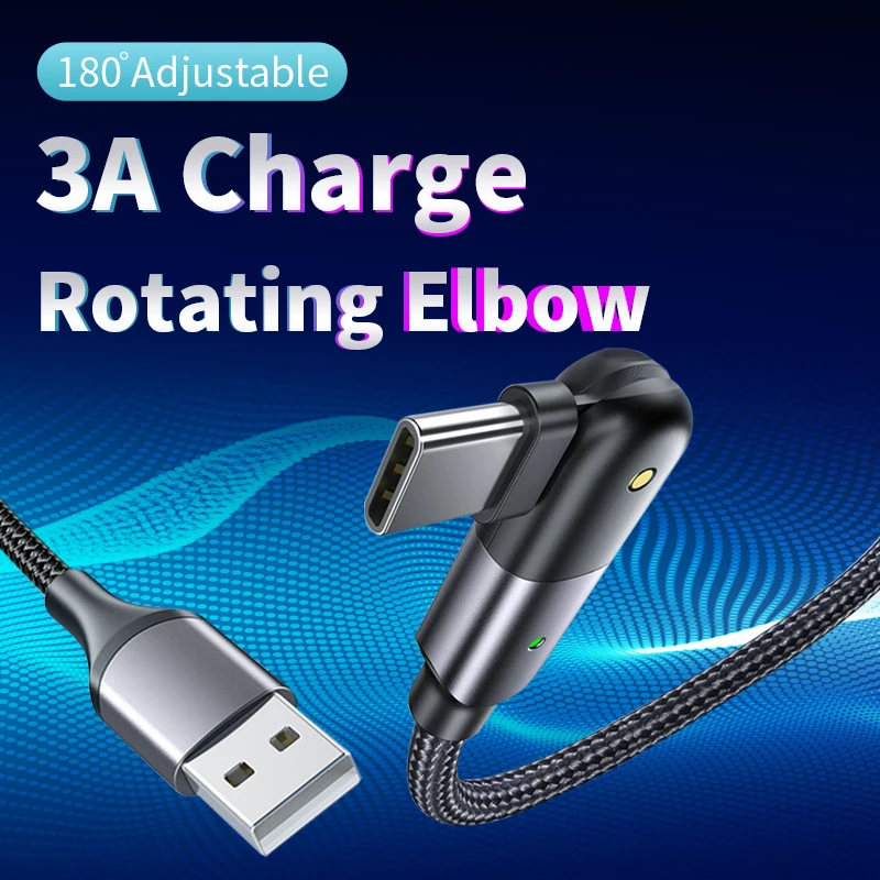Локоть кабель для зарядки 180 градусов вращающийся мобильный телефон кабели
