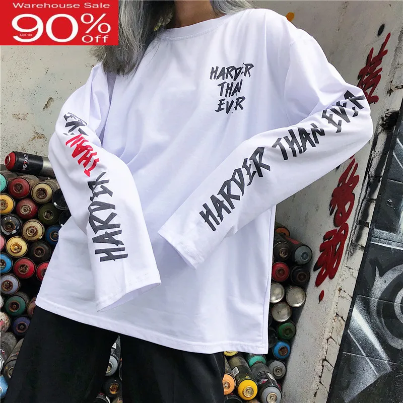 Женская тонкая футболка с длинным рукавом в стиле хип хоп Новинка весна осень 2020