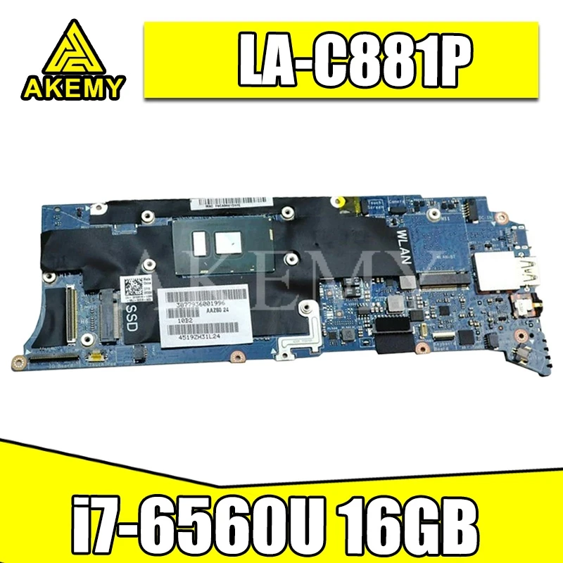 

Для For DELL XPS 13 9350 материнская плата для ноутбука H67KH i7-6560U CPU 16 Гб RAM LA-C881P H67KH 0H67KH CN-0H67KH