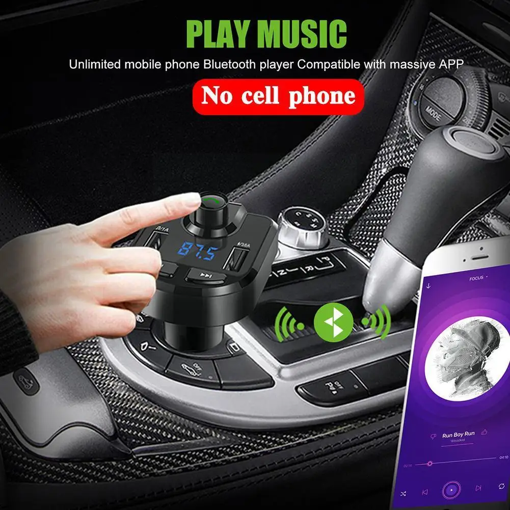 Bluetooth совместимый автомобильный комплект FM передатчик Громкая связь аудио радио