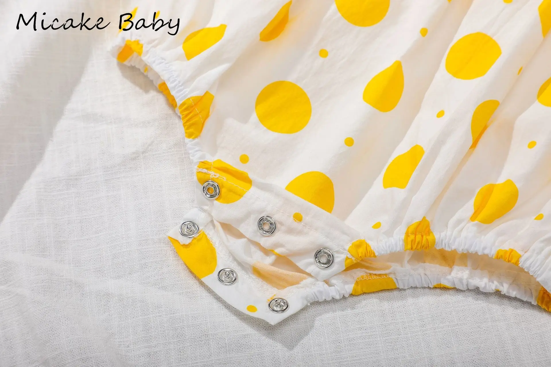 Летний комбинезон на бретельках для новорожденных одежда милый в горошек с