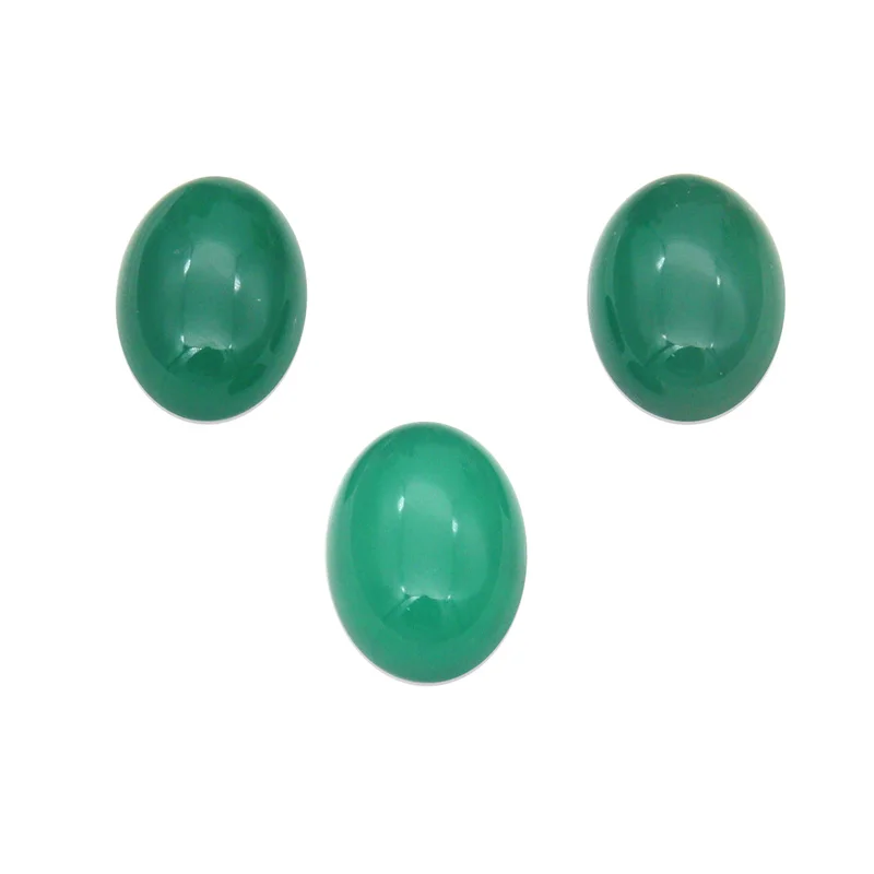 

5pcs Green Agate Oval Cabochons Cab 5x7/10x12/10x14mm Natural Semiprecious Stone For Making Jewelry Ring DIY Pendant Earrings