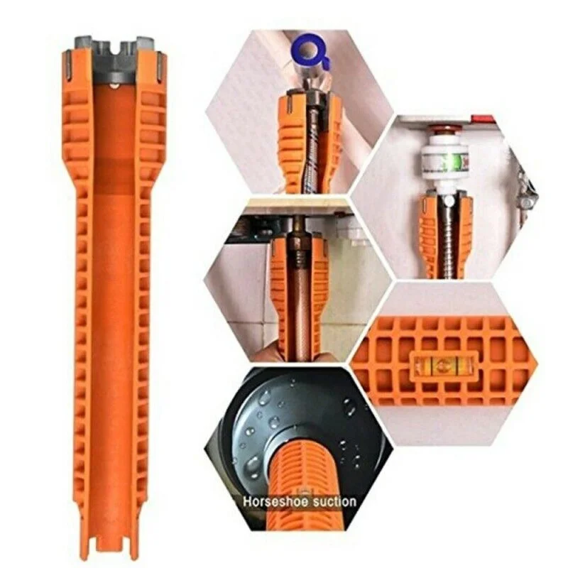 

Новинка прочный смеситель для раковины из пластика и сплава установочный ключ для водопроводной трубы противоскользящая ручка с двойной г...