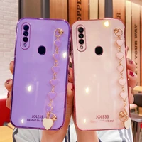 wrist chain love heart phone case for oppo a31 2020 luxury camera protective cover for oppo a31 2020 a8 case soft silicone