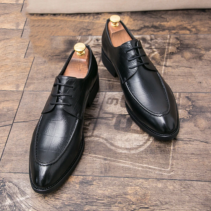 CRMDEOX/Новинка зимние мужские туфли оксфорды в деловом стиле с острым носком