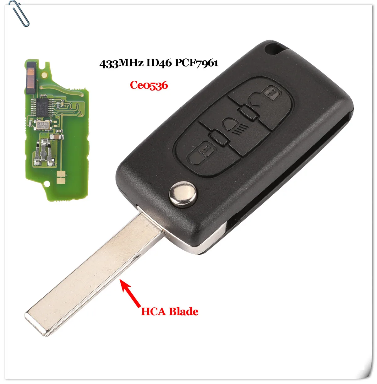 Bilchave 3 ButtonsCar дистанционный ключ VA2/HU83 лезвие для peugeot 407 307 308 607 Ce0523 Ce0536 ASK/FSK 433 МГц ID46
