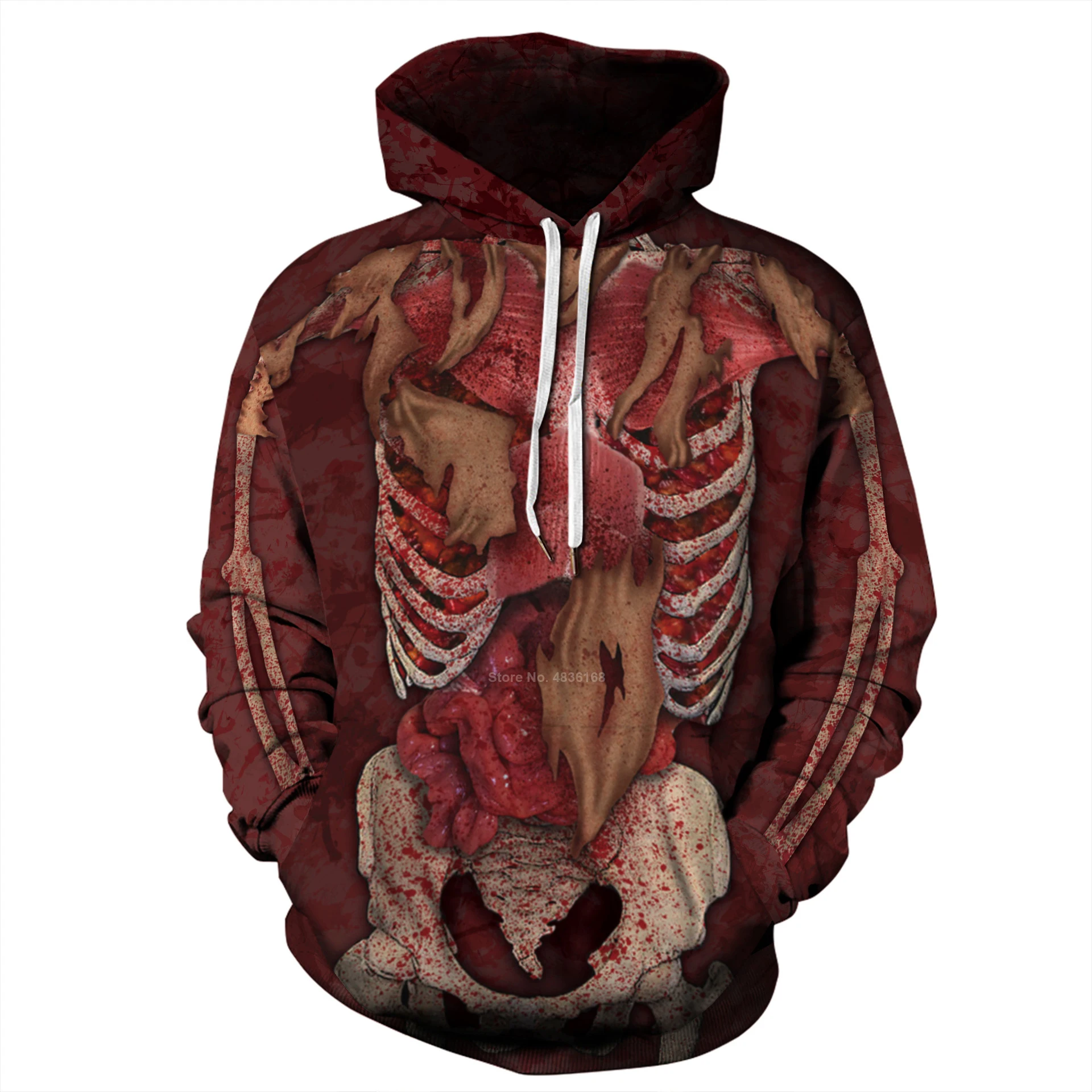 Хип-Хоп Уличная одежда страшные кровавые толстовки Хэллоуин Косплей Костюмы Мужчины Женщины крови Рот толстовка с привидением Пара Одежда
