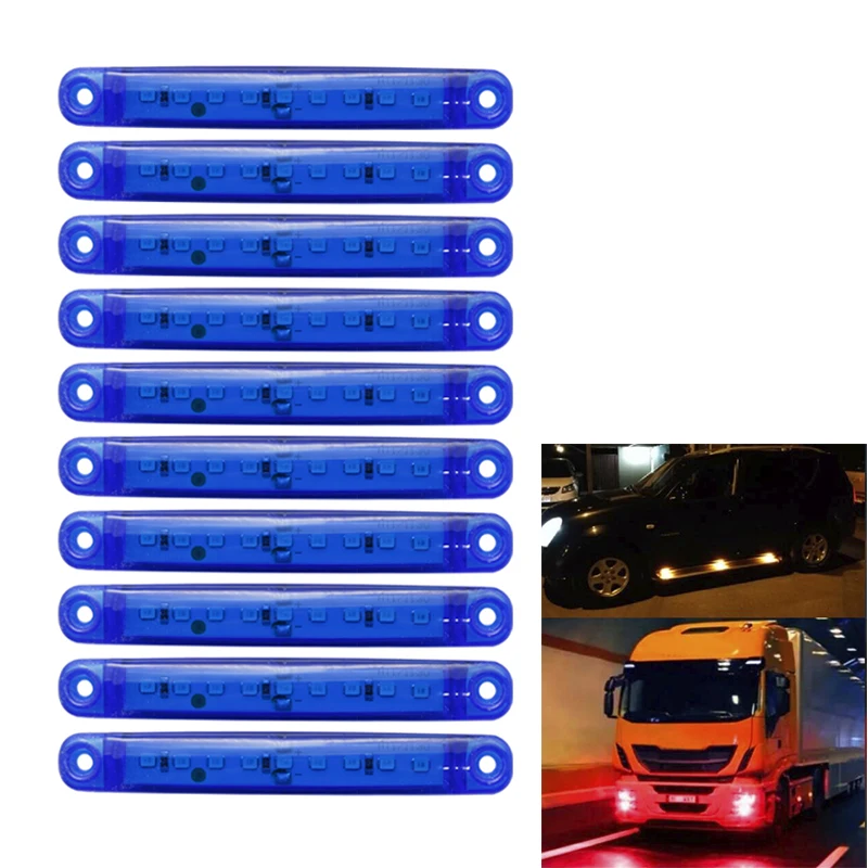 Новый 9 светодиодный синий 24v 10 шт грузовик прицеп пикап боковые габаритные