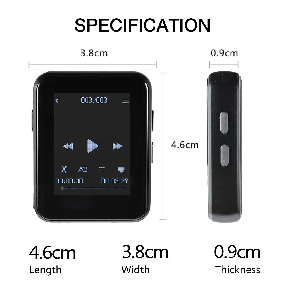 Портативный mp3 плеер 1 7 дюймов Bluetooth 4 0 8 ГБ/16 ГБ сенсорный экран MP4 ультратонкий Hi Fi