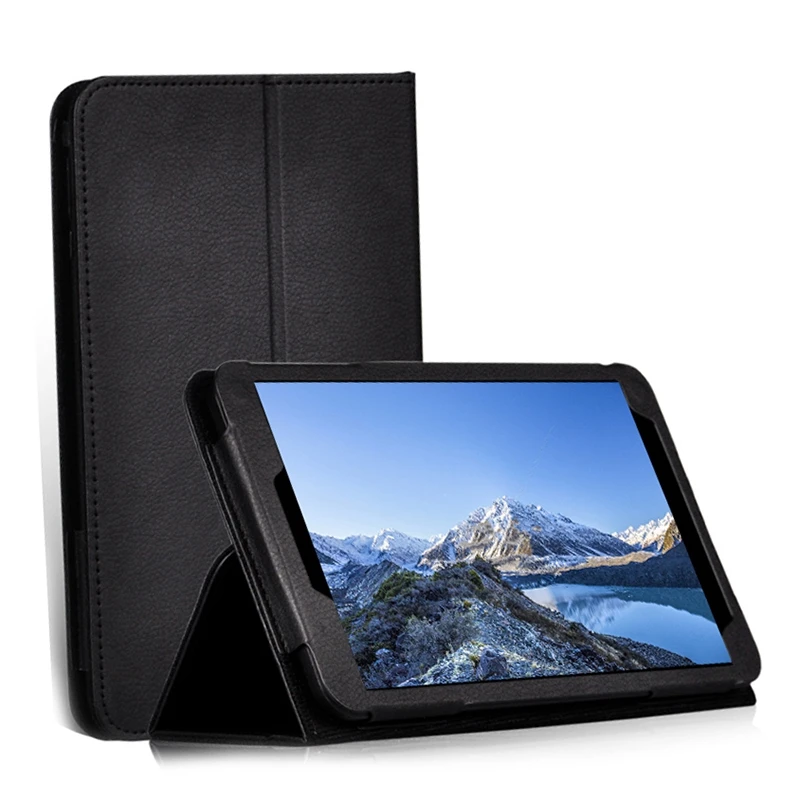 

for VANKYO MatrixPad S8 PU Leather Case 8 Inch Tablet Anti-Drop Lychee Pattern Flip Leather Case Tablet Stand
