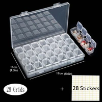 28 gird storage box label sticker nail art diamond painting decorating container jewelry display case organizer bm037