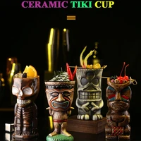 300ml 500ml hawaii tiki wine mugs bar poker cocktail cup personality home party creative wine glass ceramic drinking decoration