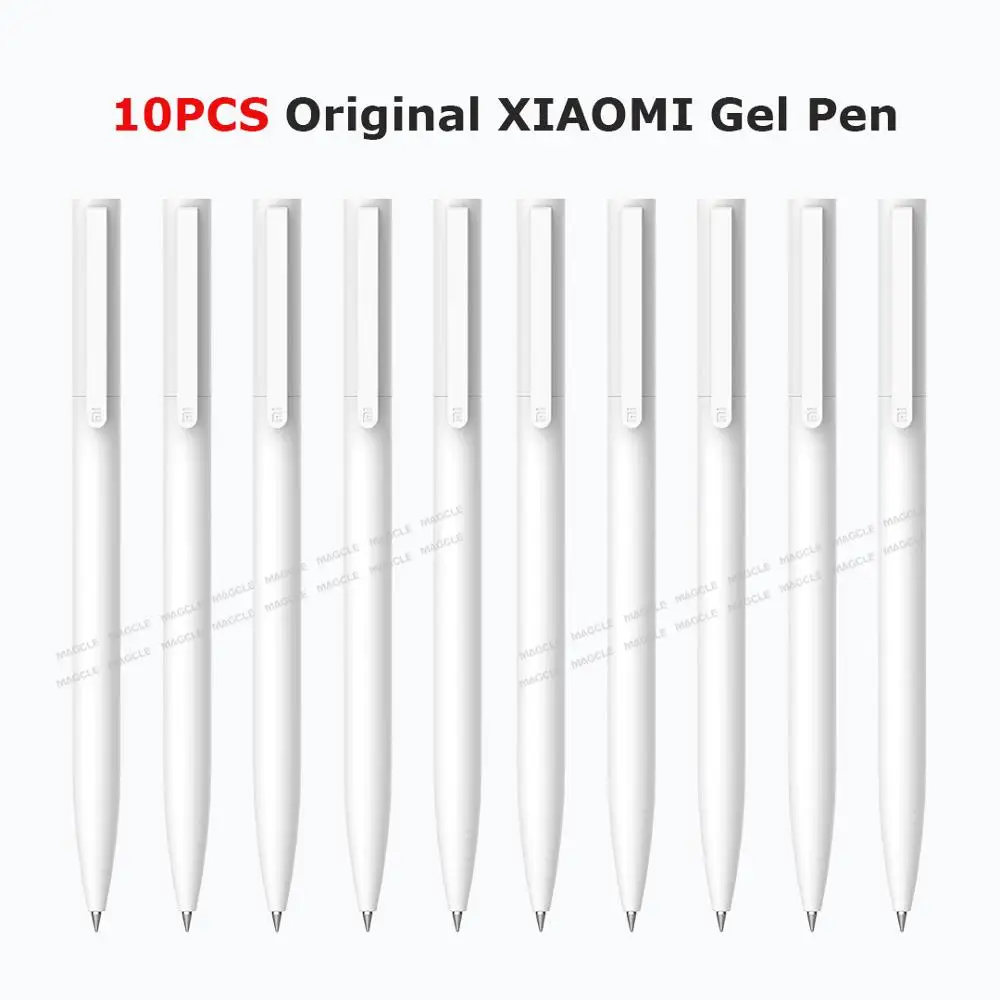 10 pcs gel pen Оригинальные гелевые ручки Xiaomi 0,5 мм, шариковая ручка, черная ручка, пресс-сердечник PREMEC, гладкая швейцарская заправка MiKuni, японские чернила, черные, 5 шт./10 шт - Цвет: 10 pcs gel pen