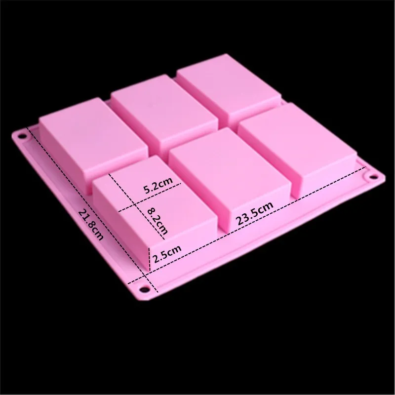 6 полости силиконовые формы для торта Мини прямоугольник шоколад конфет выпечки