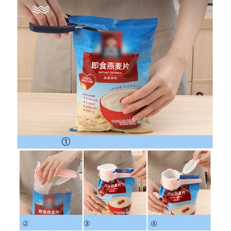 

4 Pcs Snack Bag Sealing Clips Multifunctional Moisture-proof Food Storage Parts with Pour Spouts Plastic Cap Sealer