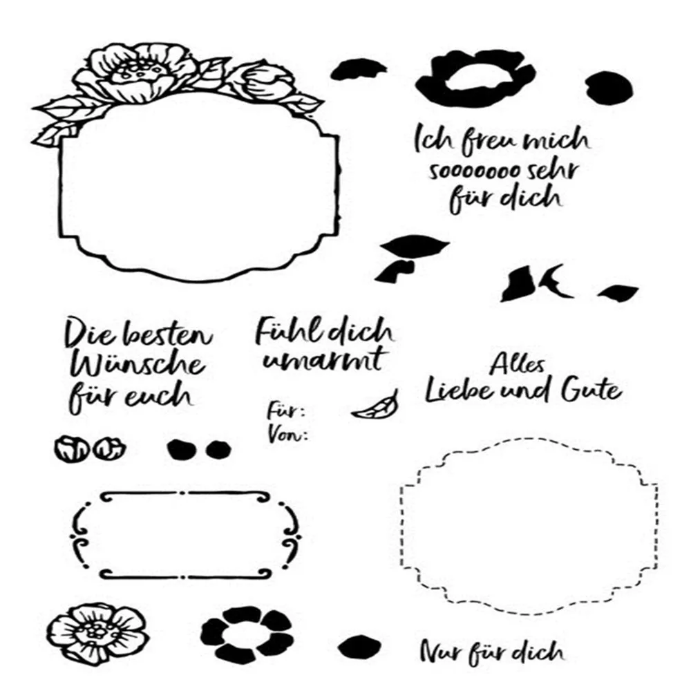 Немецкая металлическая высекальная штампа и прозрачная штамп для скрапбукинга