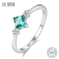 doteffil high quality square shaped wedding rings for women real 925 solid silver tourmaline female rings fine jewellery bijoux