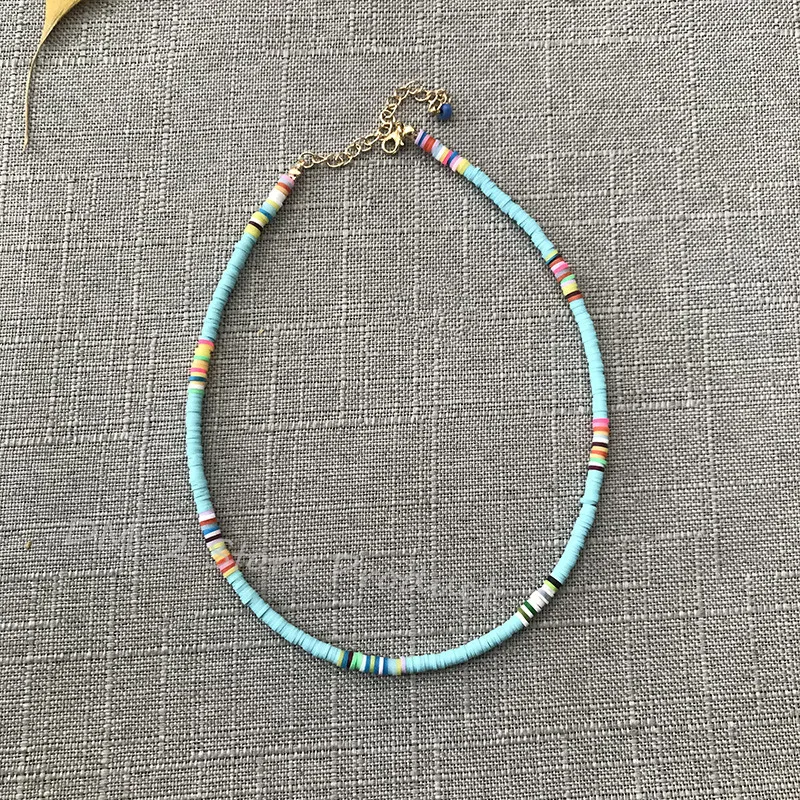 2020 New Silicone Boho Choker Multi-colored Retro Classic Soft Ceramic Short Necklace Banquet Party Vacation Fashion Accessories | Украшения