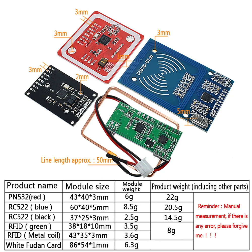 Rfid модуль RC522 наборы RDM6300 S50 13 56 МГц 125 кГц 6 см с тегами SPI запись и чтение для arduino uno