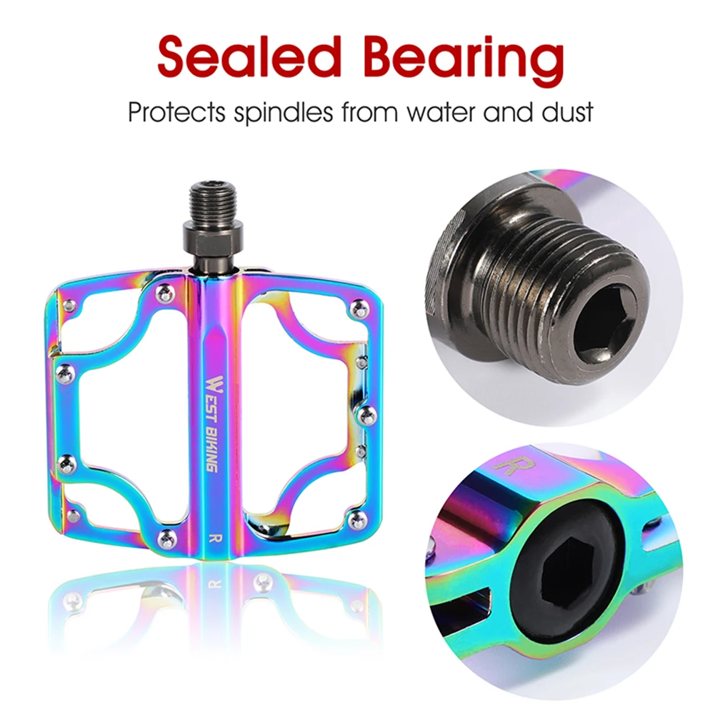 

Bicycle Pedals Ultralight Aluminum Alloy Colorful Anti-Skid 3 Bearing Mountain Road MTB Foot Pedals for Cycling Riding