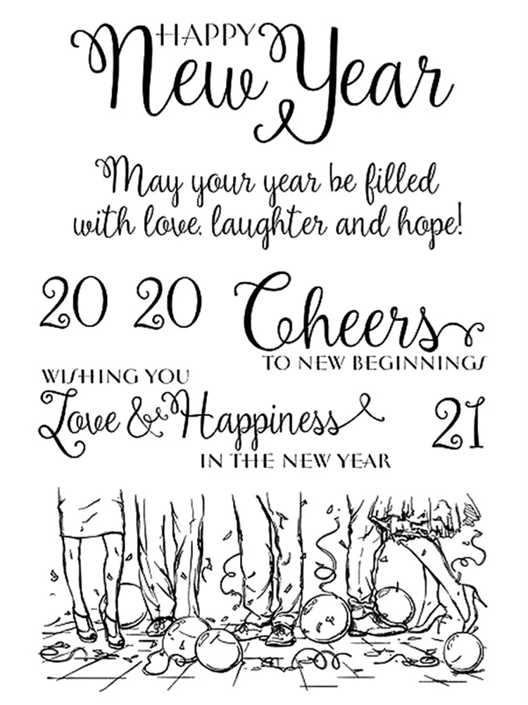 

FXL HAPPY NEW YEAR Transparent Clear Silicone Stamp/Seal for DIY scrapbooking/photo album Decorative clear stamp