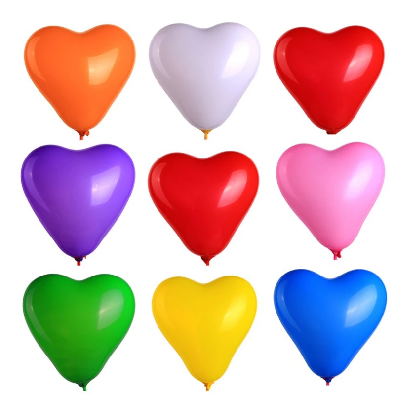 

10pcs Heart Shaped Latex Helium Air Balloon Inflatable Air Balloon Wedding Birthday Party Valentine's Day Decorations Supplies