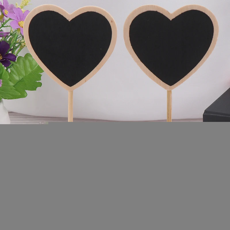 

Mini Small Wooden Chalk Blackboard Wedding Kitchen Restaurant Signs Chalkboard Writing Notice Message Paint Wood Board (Heart)