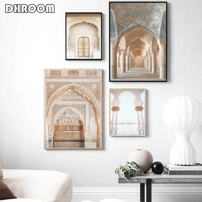 Morocco Arabic Door Architecture Canvas Painting Travel Landscape Poster Print Islamic Wall Art Picture Photography Muslim Decor | Дом и сад