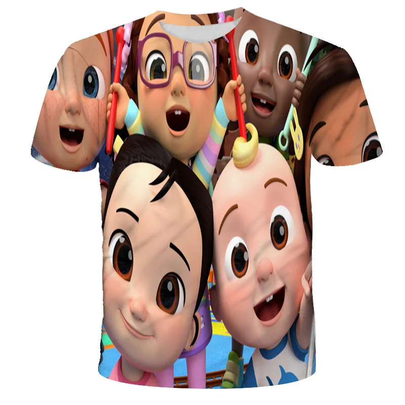 Camiseta de manga corta para ni&ntilde;os y ni&ntilde;as, ropa informal de Cocomelon 3D, Tops de cumplea&ntilde;os para mujeres y adultos-0