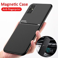 for samsung a51 a71 a50 a70 case luxury matte leather cover on samsung a52 a72 a31 a21s a12 a02 a02s car magnetic holder cases