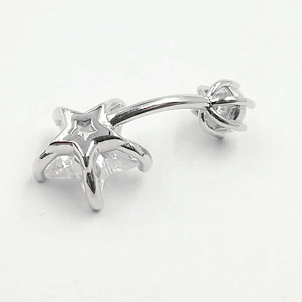 Пирсинг из серебра 925 пробы с кристаллами пупка ombligo украшение для тела пирсинг