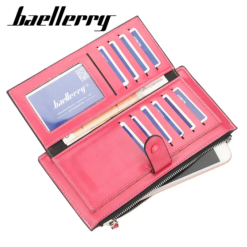 Женские кожаные кошельки на молнии Женский Длинный кошелек для кредитных карт