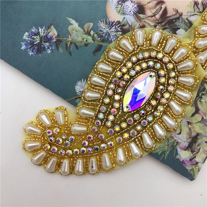 Перламутровый мотив стразы горячей фиксации Стразы Лента с s железные аппликации