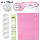 45 мм роторный резак для ткани, набор для квилтинга и сменные лезвия, коврик для резки A4 и акриловая линейка, роторный резак сделай сам, швейное ремесло