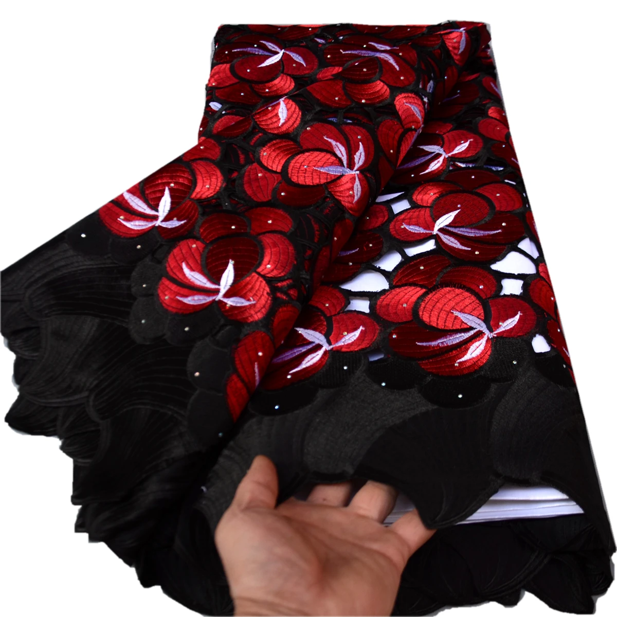 Pаспродажа 5 ярдов, фиолетовая нигерийская кружевная ткань 2022, Высококачественная африканская кружевная ткань с камнями для шитья, свадьбы, случайной ... Скидка 5 ярдов, фиолетовая нигерийская кружевная ткань 2022, Высококачественная африканская кружевная ткань с камнями для шитья, свадьбы, случайной ...