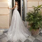 Фантастическое Тюлевое свадебное платье, иллюзия спины, V-образный вырез, плиссированное желе, Vestido De Noiva Robe De Mariee Дубай, арабский, изготовление на заказ