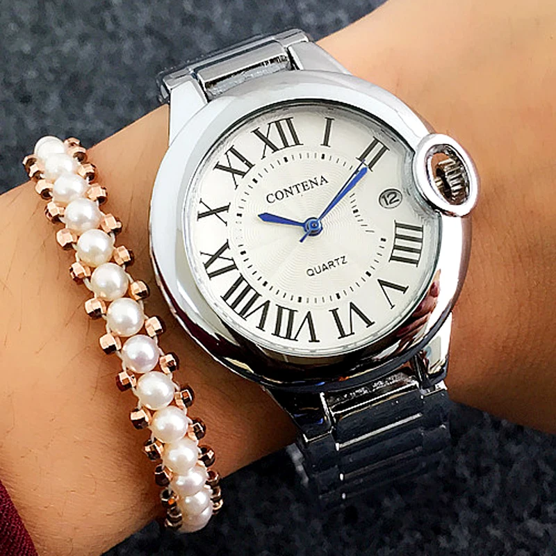 

Silver ladies watch ladies quartz watch ladies top brand luxury Montre Femme Clock Horloges Vrouwen 2020